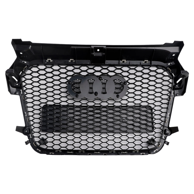 Grill de favo de mel preto brilhante para Audi A1/S1 (2010-2014)-hastes de base da frente compatíveis