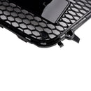 Grill de favo de mel preto brilhante para Audi A1/S1 (2010-2014)-hastes de base da frente compatíveis