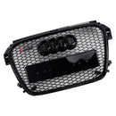 Grill de favo de mel preto brilhante para Audi A1/S1 (2010-2014)-hastes de base da frente compatíveis