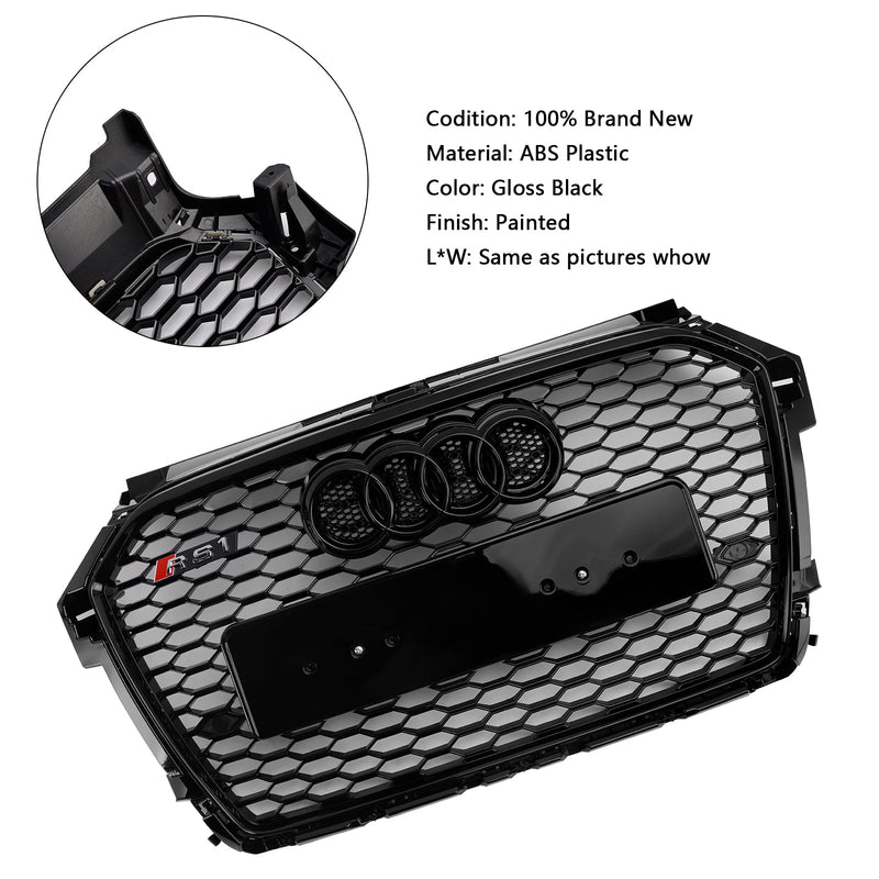 2016–2019 Audi A1 S1 8x facelift RS Style plášťový šokový prut rošt černé