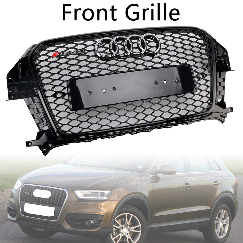 2011–2015 Audi Q3 S-Line RSQ3 Style Frontgrill mit Wabengitter, Schwarz glänzend