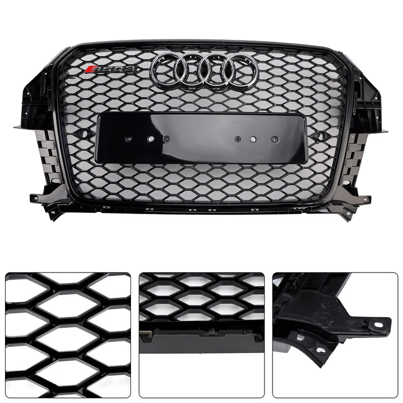 2011–2015 Audi Q3 S-Line RSQ3 Style Frontgrill mit Wabengitter, Schwarz glänzend