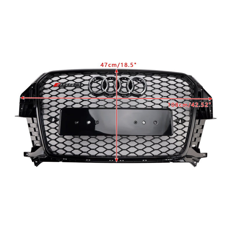 2011–2015 Audi Q3 S-Line RSQ3 Style Frontgrill mit Wabengitter, Schwarz glänzend
