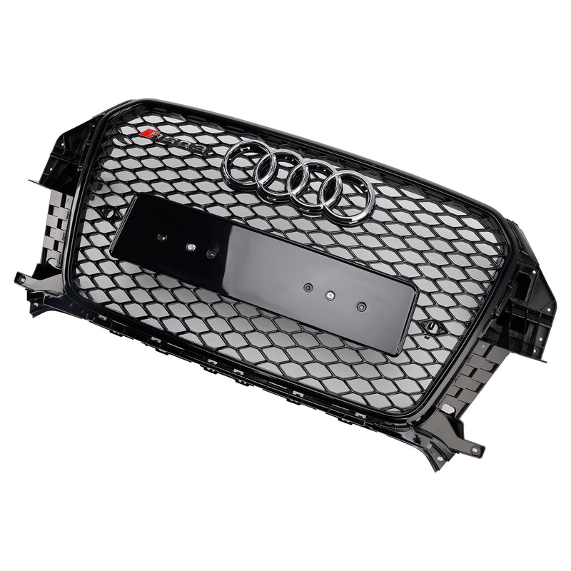 2011–2015 Audi Q3 S-Line RSQ3 Style Frontgrill mit Wabengitter, Schwarz glänzend