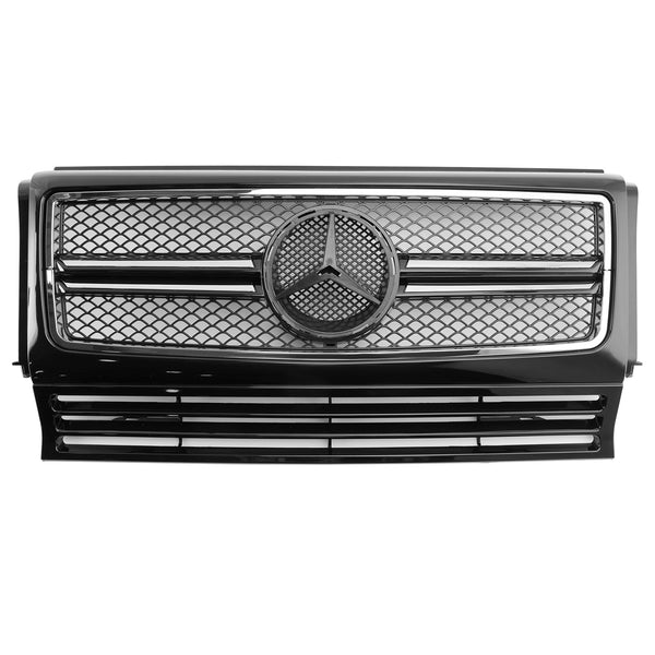 Mercedes Benz Classe G 1990–2018 W463 Grade do para-choque dianteiro preto cromado