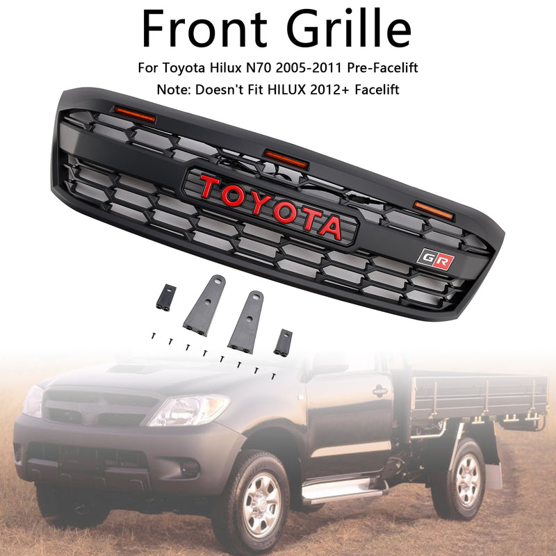 2005–2011 Toyota Hilux N70 GR-Style Kühlergrill Frontgrill mit LED
