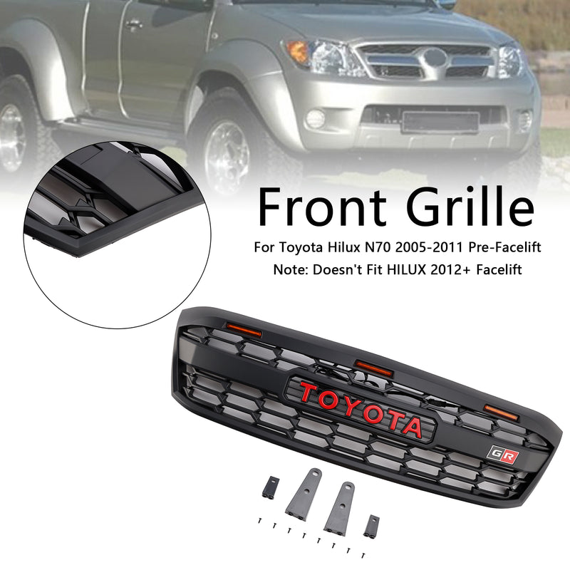 2005–2011 Toyota Hilux N70 GR-Style Kühlergrill Frontgrill mit LED