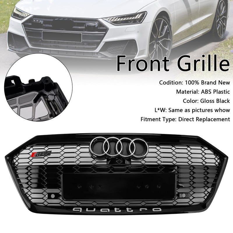 2019–2024 Audi A7 C8/Sline/S7 schwarz glänzend Frontstoßstangengrill