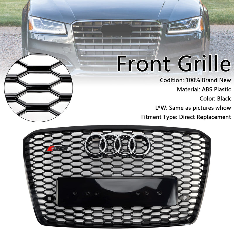 2015–2017 Audi A8 S8 RS8 Stil Frontstoßstangengrill Wabengrill schwarz