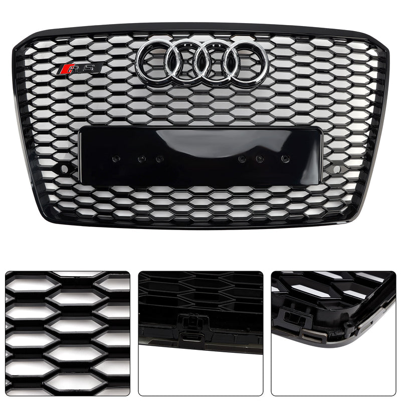2015–2017 Audi A8 S8 RS8 Stil Frontstoßstangengrill Wabengrill schwarz