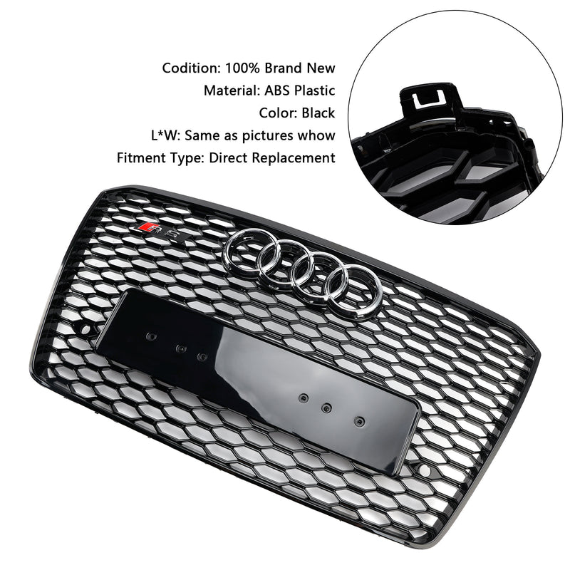 2015–2017 Audi A8 S8 RS8 Stil Frontstoßstangengrill Wabengrill schwarz