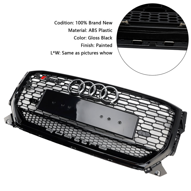 2016-2020 Audi Q2 Vor Facelift Frontkühlergrill Honigwabenstruktur Glänzend Schwarz