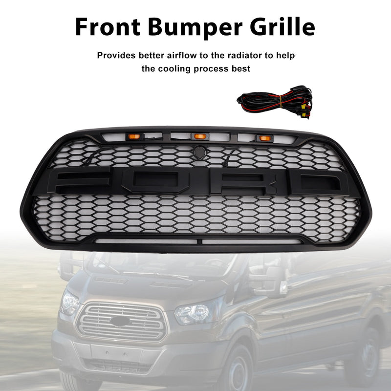 Kühlergrill für die Frontstoßstange, schwarz, für Ford Transit 150, 250, 350 und 350H (Modelljahre 2015–2019).