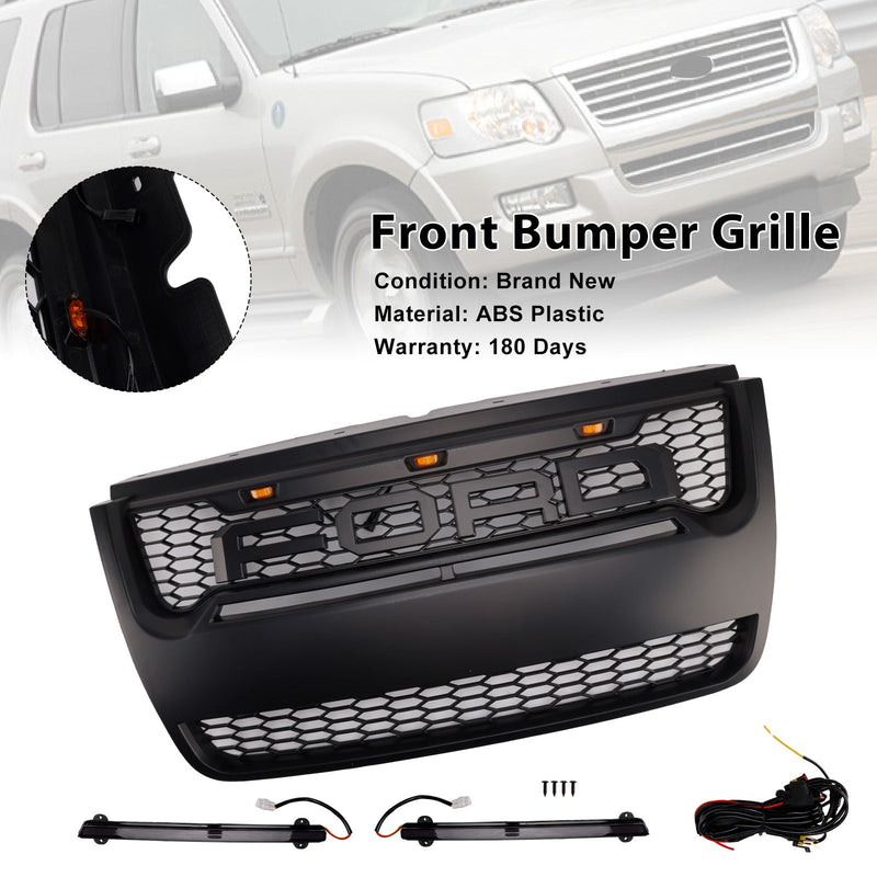 2006–2010 Ford Explorer mit hellem, schwarzem Frontgrill für die obere Stoßstange