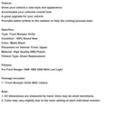 1998-2000 Ford Ranger mit LED-Beleuchtung, mattschwarzer Frontstoßstangengrill