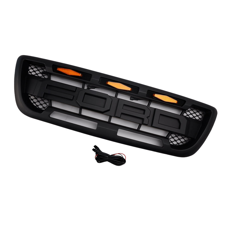 1998-2000 Ford Ranger mit LED-Beleuchtung, mattschwarzer Frontstoßstangengrill