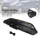 Matsort kofangergitter foran til 2013-2017 Ford Transit personbiler med LED-lys