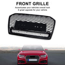 RS6 Style Front Grill Grill for Audi A6 S6 C7 C7PA 2016-2018 Honeycomb Mesh Black