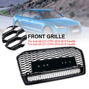 RS6 Style Front Grill Grill for Audi A6 S6 C7 C7PA 2016-2018 Honeycomb Mesh Black