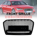 RS6 Style Front Grill Grill for Audi A6 S6 C7 C7PA 2016-2018 Honeycomb Mesh Black