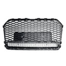 RS6 Style Front Grill Grill for Audi A6 S6 C7 C7PA 2016-2018 Honeycomb Mesh Black