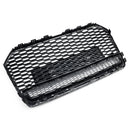 RS6 Style Front Grill Grill for Audi A6 S6 C7 C7PA 2016-2018 Honeycomb Mesh Black