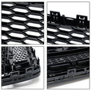RS6 Style Front Grill Grill for Audi A6 S6 C7 C7PA 2016-2018 Honeycomb Mesh Black