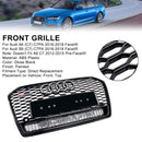 Přední grilovací mřížka RS6 Style pro Audi A6 S6 C7 C7PA 2016-2018 Honeycomb Mesh Black