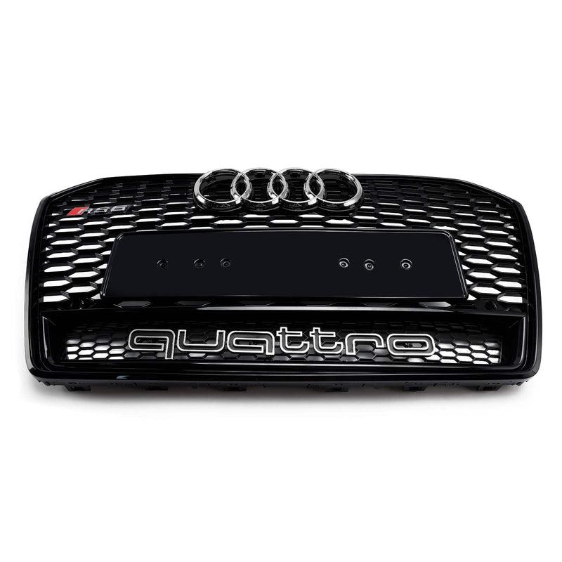 2016-2018 Audi A6 S6 C7 C7PA RS6 Style Honeycomb Mesh Front Grill Grill Svart