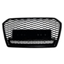 RS6 Style Front Grill Grill for Audi A6 S6 C7 C7PA 2016-2018 Honeycomb Mesh Black