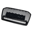 RS6 Style Front Grill Grill for Audi A6 S6 C7 C7PA 2016-2018 Honeycomb Mesh Black