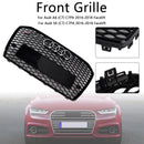 RS6 Style Frontgrill mit Wabengitter für Audi A6 S6 C7 2016–2018, Schwarz