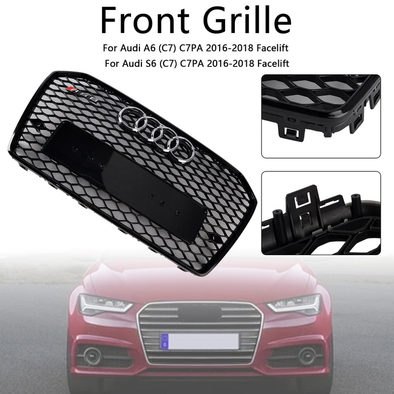 2016–2018 Audi S6 (C7) C7PA Facelift RS6 Style Frontgrill mit Wabengitter