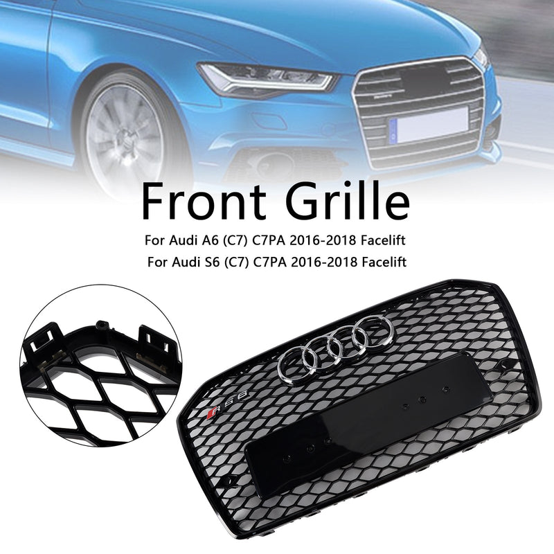 2016–2018 Audi S6 (C7) C7PA Facelift RS6 Style Frontgrill mit Wabengitter