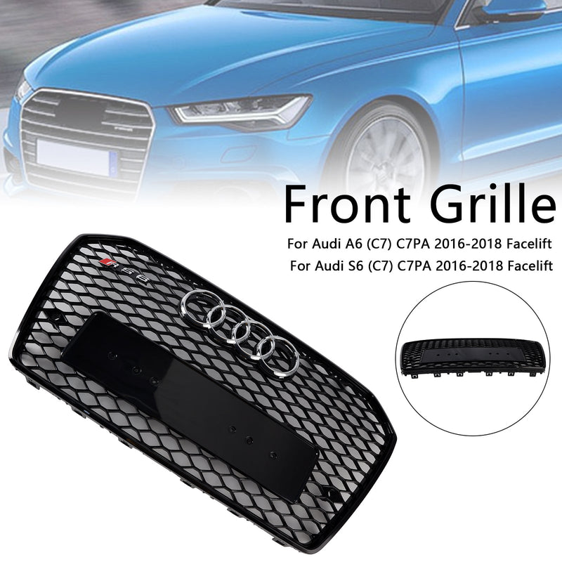 2016–2018 Audi A6 (C7) C7PA FACELIFT RS6 Grill frontal estilo com grade de favo de mel