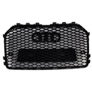 RS6 Style Frontgrill mit Wabengitter für Audi A6 S6 C7 2016–2018, Schwarz