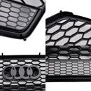 RS6 -tyylinen hunajakenno mesh -jäähdytin grilli Audi A6 S6 C7 2016–2018, Schwarz