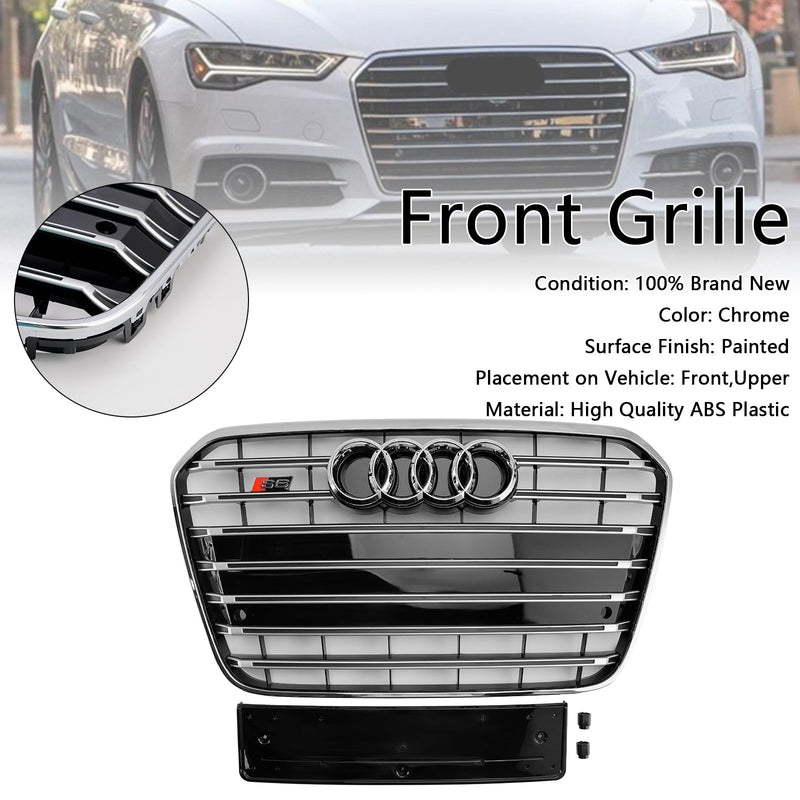 2012–2015 Audi A6 C7 S6 Stil Frontstoßstangengrill Kühlergrill Chrom