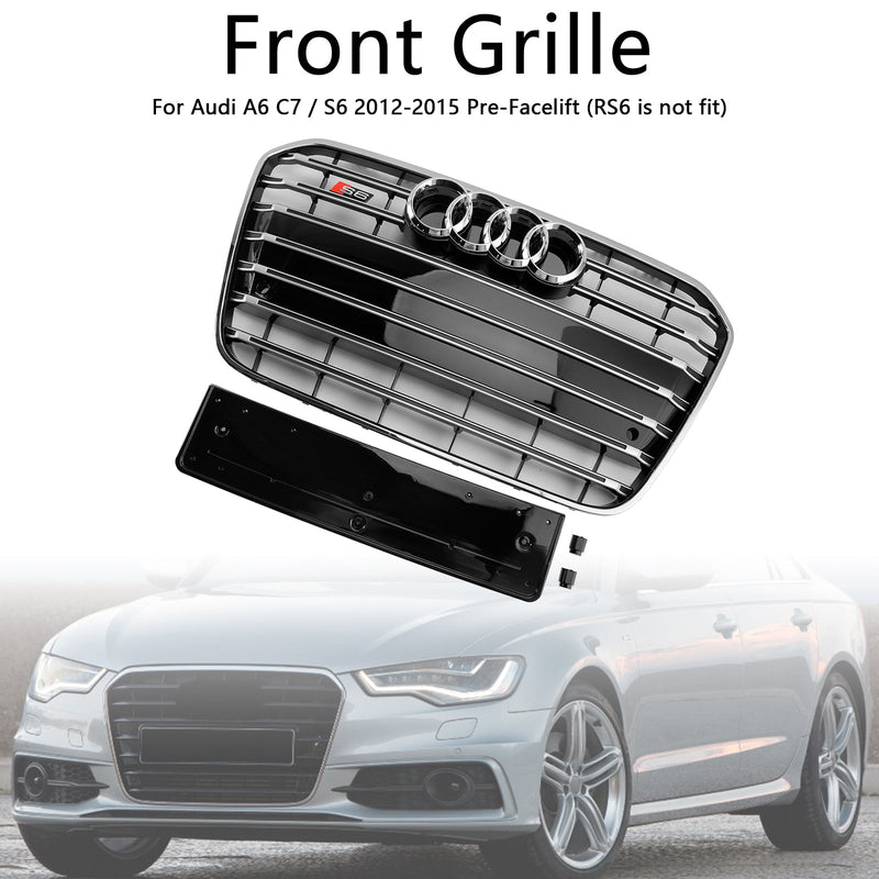 2012–2015 Audi A6 C7 S6 Stil Frontstoßstangengrill Kühlergrill Chrom