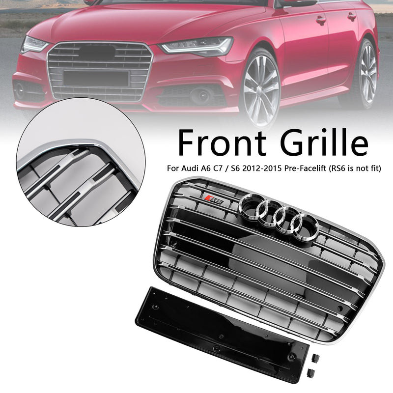 2012–2015 Audi A6 C7 S6 Stil Frontstoßstangengrill Kühlergrill Chrom