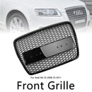 Schwarzer Honigwaben-Stoßfängergrill für Audi A6 C6 2008-2011 Facelift