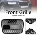 2008-2011 Audi A6 C6 Facelift Black Front Grill Honeycomb Grille Bumper