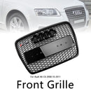 Czarna osłona zderzaka o strukturze plastra miodu do Audi A6 C6 2008-2011 po liftingu