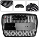2008-2011 Audi A6 C6 Facelift Black Front Grill Honeycomb Grille Bumper