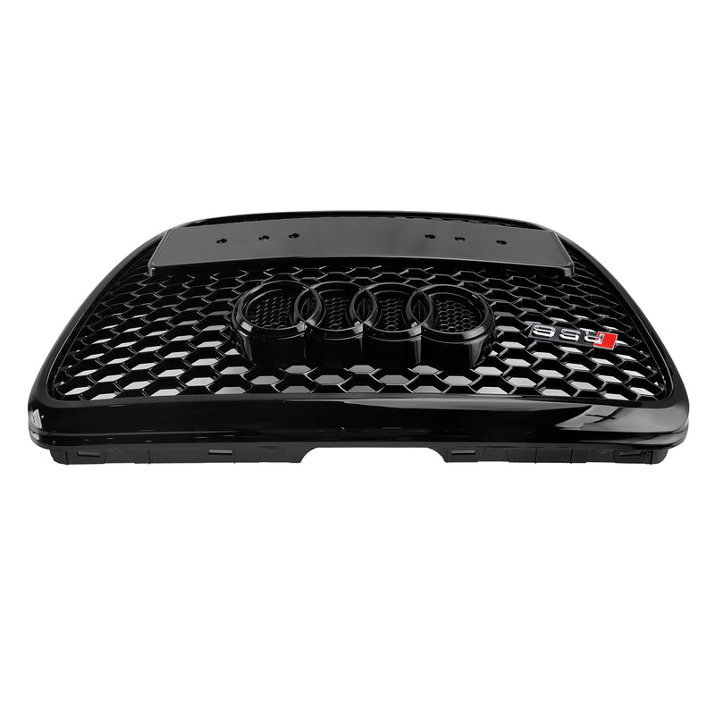 2008-2011 Audi A6 C6 Facelift Black Front Grill Honeycomb Grille Bumper