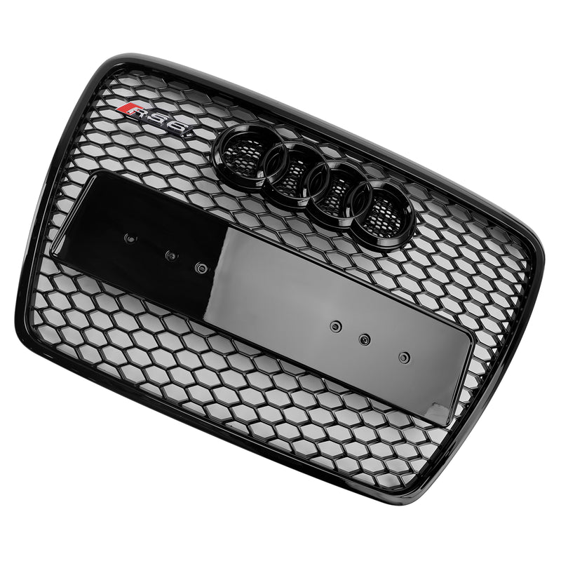 Czarna osłona zderzaka o strukturze plastra miodu do Audi A6 C6 2008-2011 po liftingu