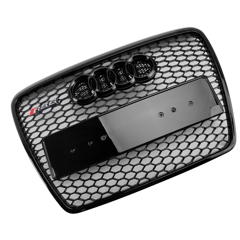 Czarna osłona zderzaka o strukturze plastra miodu do Audi A6 C6 2008-2011 po liftingu