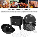 Abnehmbarer 3-in-1 Vertikaler Holzkohle-Smoker Tragbarer BBQ-Smoker-Grill