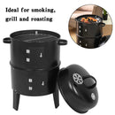 Abnehmbarer 3-in-1 Vertikaler Holzkohle-Smoker Tragbarer BBQ-Smoker-Grill