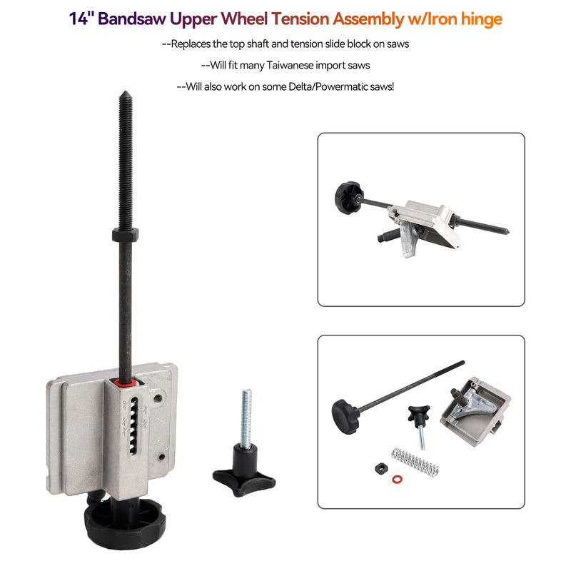 14" båndsag, øvre hjulspenningsenhet med jernhengsel for Delta/Powermatic
